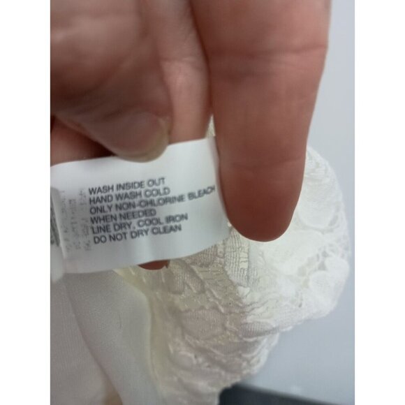 Gap Womens Fit & Flare Mini Dress Size 4 White Lace Floral Cap Sleeve Fairy NWT - Picture 6 of 9